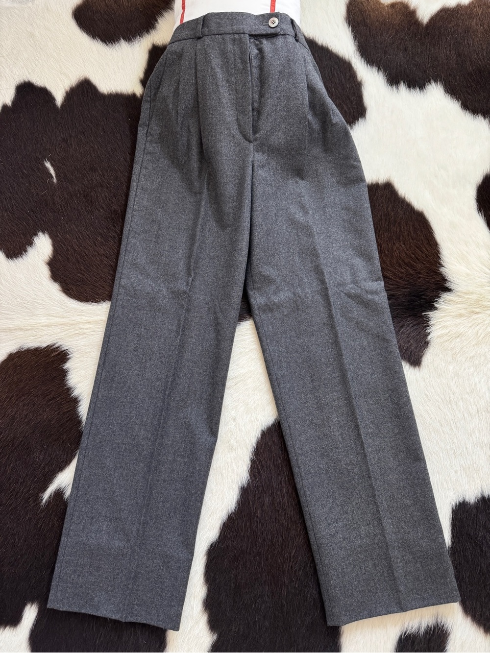 Bernard Zins Saks Fifth Avenue Gray Virgin Wool Cashmere Pants NWOT